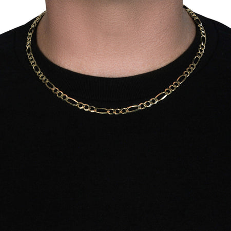 14k Yellow Gold Solid Figaro Chain (6.00 mm)