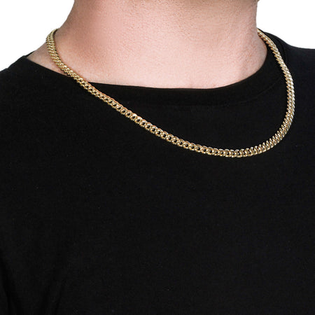 14k Yellow Gold Semi Solid Miami Cuban Chain (6.10 mm)