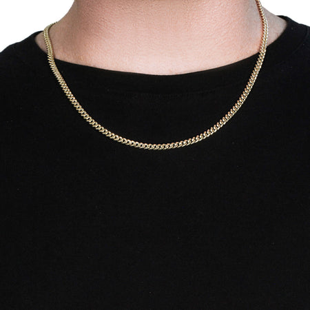 14k Yellow Gold Semi Solid Miami Cuban Chain (4.50 mm)