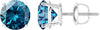 1/2 - 10 Carat Total Weight Blue Diamond Stud Earrings 4 Prong Screw Back