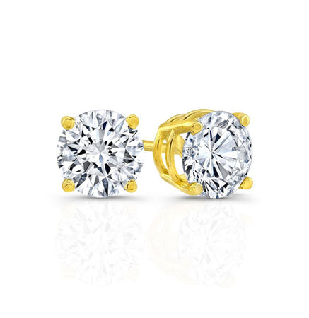 1 3/5 near 1 3/4 Carat Solitaire Diamond Stud Earrings round Brilliant Shape 4 Prong Screw Back (I-J Color, SI2-I1 Clarity)