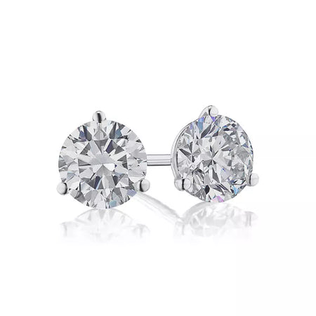 1 Carat Solitaire Diamond Stud Earrings round Brilliant Shape 3 Prong Screw Back (J-K Color, VS2-SI1 Clarity)