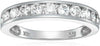 1 Carat (Ctw) Diamond Wedding Anniversary Band for Women, Half Eternity round Diamond Engagement Ring 14K White Gold Channel Set 1 Cttw, Size 4.5-10