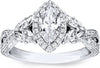 1-3/8 Carat (Ctw) Moissanite Engagement Rings for Women Platinum Plated Silver Rings