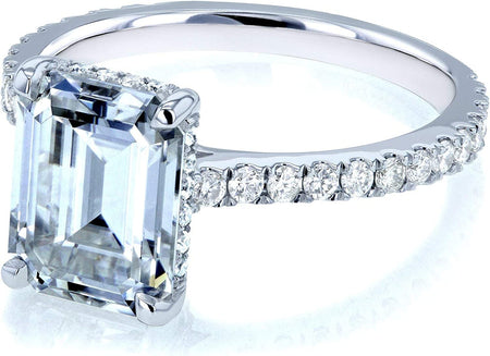 Emerald-Cut Forever One Moissanite Engagement Ring 2 7/8 CTW 14K White Gold