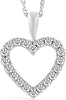 1/2-3 Carat White Gold Classic Heart Diamond Pendant Necklace for Women Value Collection