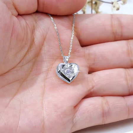 18K Gold Heart Jewelry Necklace for Women, Solid Gold Chain and Pendant Necklace for Her, Anniversary Jewelry Present for Wife, Gifts for Mother,18"