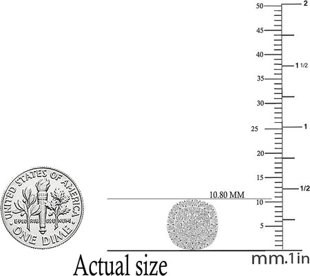 0.95 Carat (Ctw) round Diamond Ladies Double Halo Cluster Screw Back Stud Earrings, Available in 10K/14K/18K Gold & 925 Sterling Silver