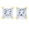 1/2 Carat Solitaire Diamond Stud Earrings Princess Cut 4 Prong Push Back (G-H Color, I1 Clarity)