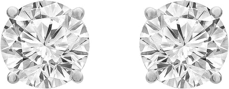 1.00 to 6.50 Carat Diamond, Stylish Prong Set 14K White Gold Round-Cut Diamond Stud Earring (J,VS2-SI1) by La4Ve Diamonds| Lab Grown Diamond Fine Jewelry for Women Teen Girls | Gift Box Included
