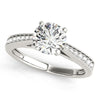 (1 1/8 cttw) Antique Style Graduagted Diamond Engagement Ring - 14k White Gold