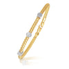 14k Two-Tone Gold Diamond Accent Station Basket Weave Bracelet