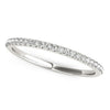 (1/8 cttw) Diamond Wedding Band in Pave Setting - 14k White Gold