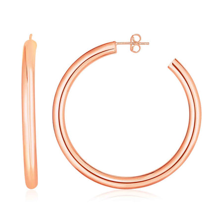 Polished Hoop Earrings - 14k Rose Gold