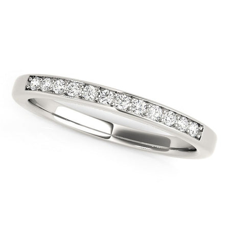 (1/8 cttw) Diamond Wedding Band - 14k White Gold