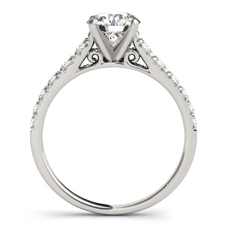 (1 7/8 cttw) Prong Set Graduated Diamond Engagement Ring - 14k White Gold
