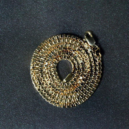 2.0mm Semi Solid Box Chain - 14k Yellow Gold