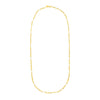 14k Yellow Gold Paperclip Chain and Pearl Necklace