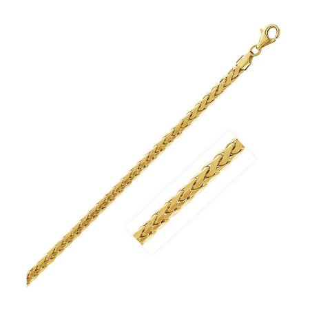 3.15mm Diamond Cut Round Franco Chain - 14k Yellow Gold