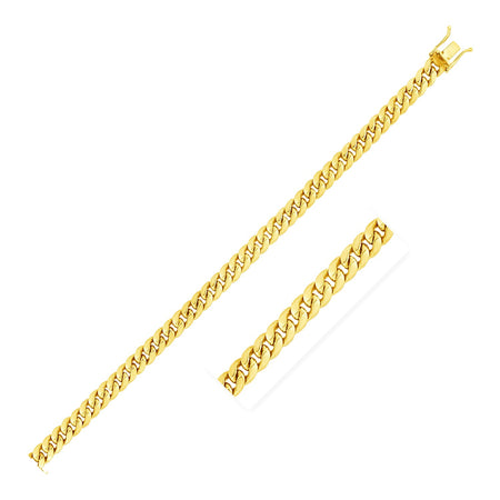4.5mm Semi Solid Miami Cuban Chain - 14k Yellow Gold