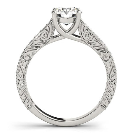 (1 1/4 cttw) Trellis Antique Style Diamond Engagement Ring - 14k White Gold