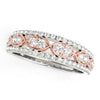 (3/8 cttw) Double Diamond Infinity Design Band - 14k White And Rose Gold
