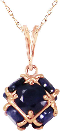 Galaxy Gold GG 14K Rose Gold Necklace with Natural Sapphires