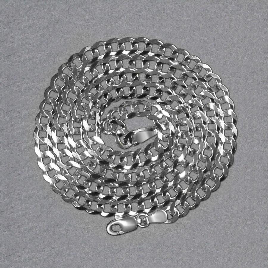 14k White Gold Solid Curb Chain (4.70 mm)