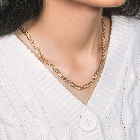 14k Yellow Gold Lite Figaro Chain (5.60 mm)