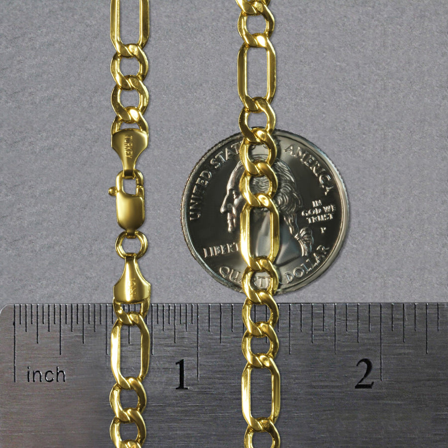14k Yellow Gold Lite Figaro Chain (5.60 mm)