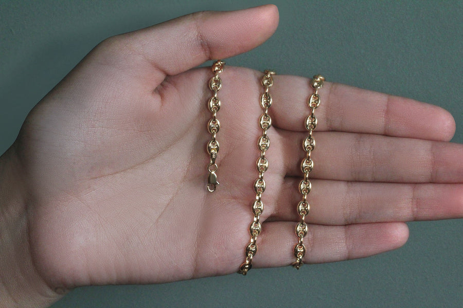 14k Yellow Gold Puffed Mariner Link Chain (4.70 mm)