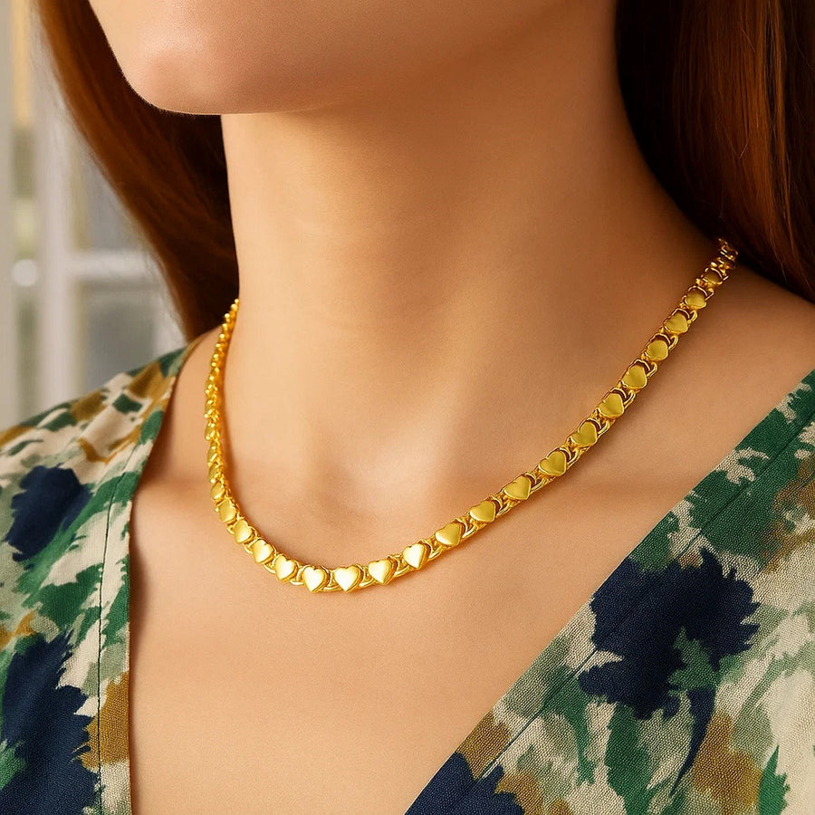 14k Yellow Gold Heart Chain (3.20 mm)