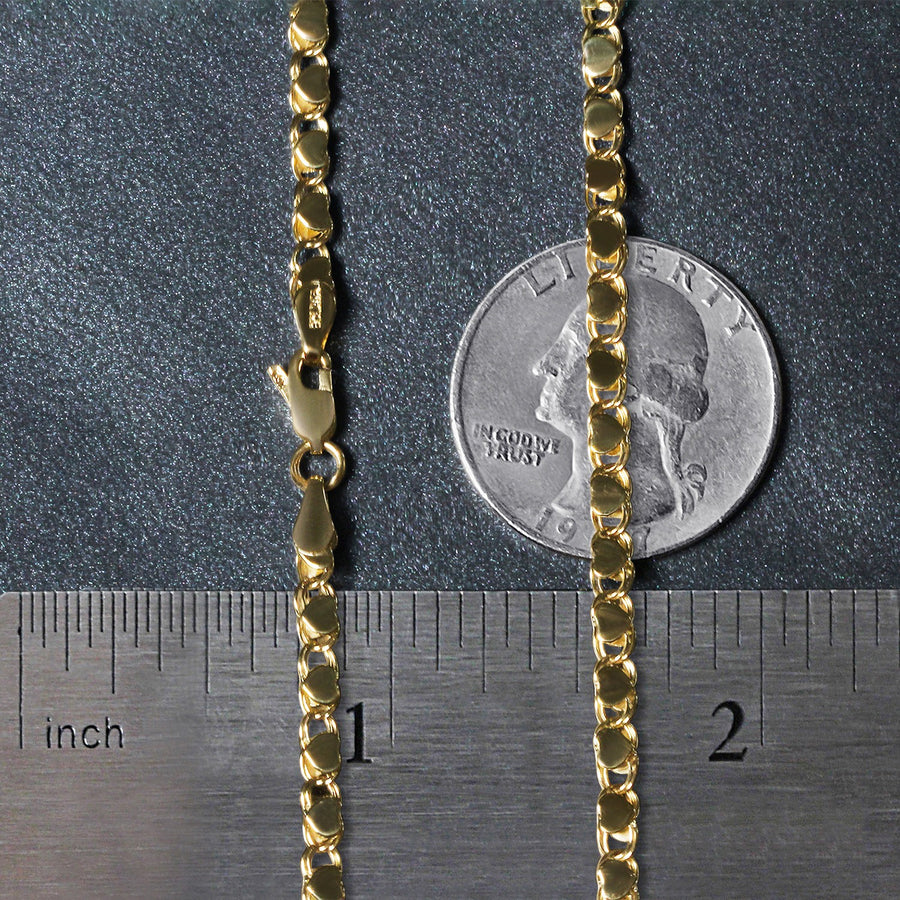 14k Yellow Gold Heart Chain (3.20 mm)