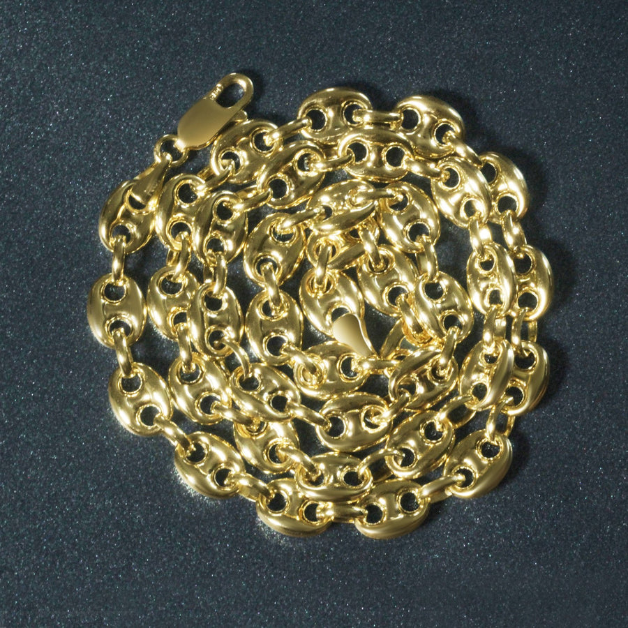 14k Yellow Gold Puffed Mariner Link Chain (6.80 mm)