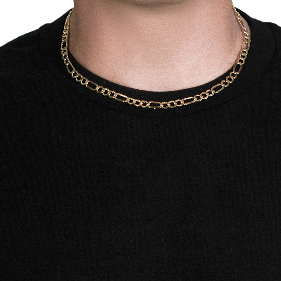 10k Yellow Gold Lite Figaro Chain (6.60 mm)