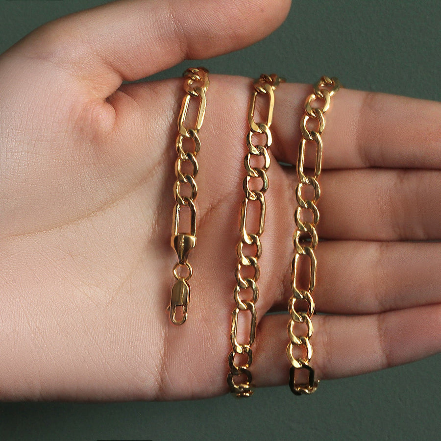 10k Yellow Gold Lite Figaro Chain (6.60 mm)
