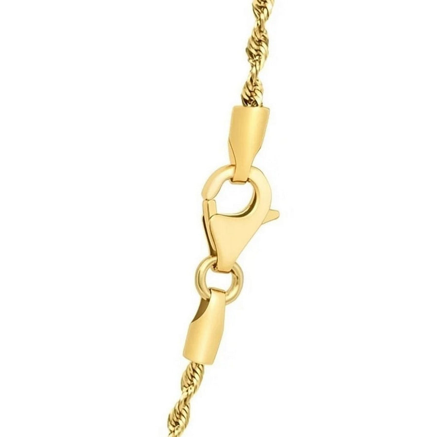 14k Yellow Gold Solid Diamond Cut Rope Chain (2.50 mm)