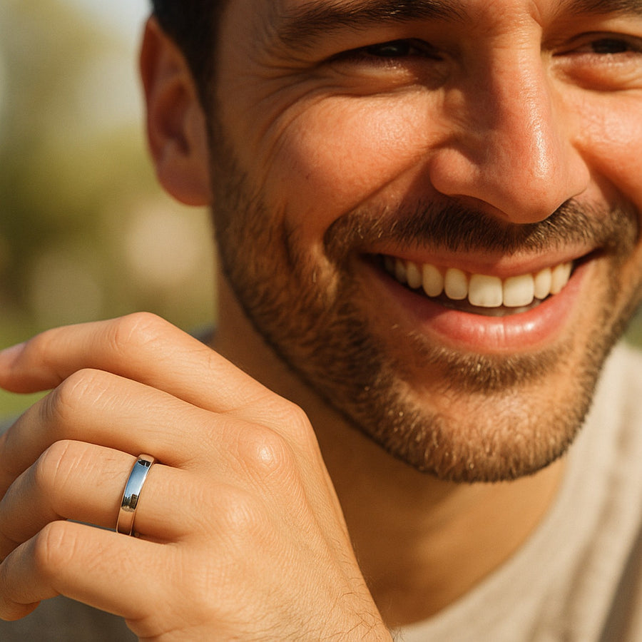 14k White Gold Comfort Fit Wedding Band(5.00 mm)