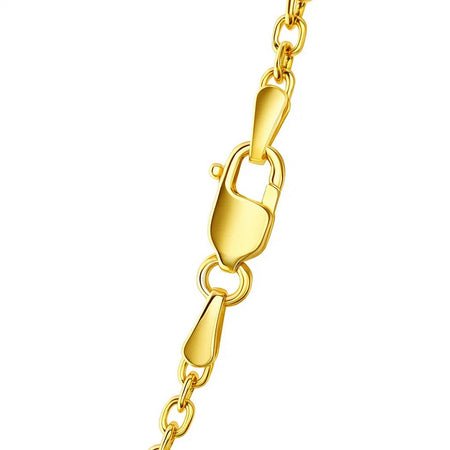14k Yellow Gold Diamond Cut Cable Link Chain (2.20 mm)