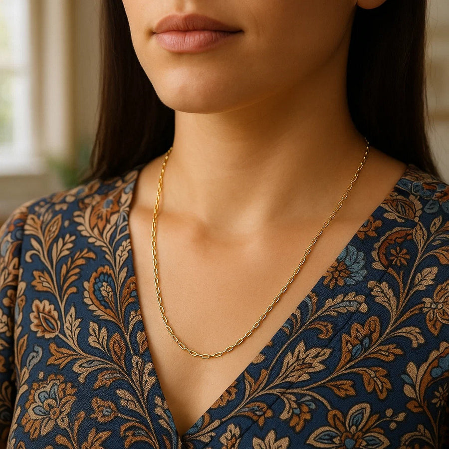 14k Yellow Gold Diamond Cut Cable Link Chain (2.20 mm)