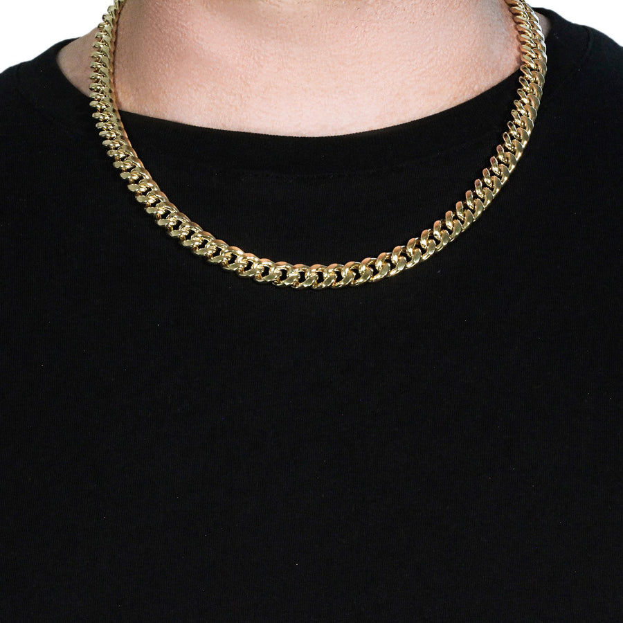 10k Yellow Gold Semi Solid Miami Cuban Chain (9.10 mm)