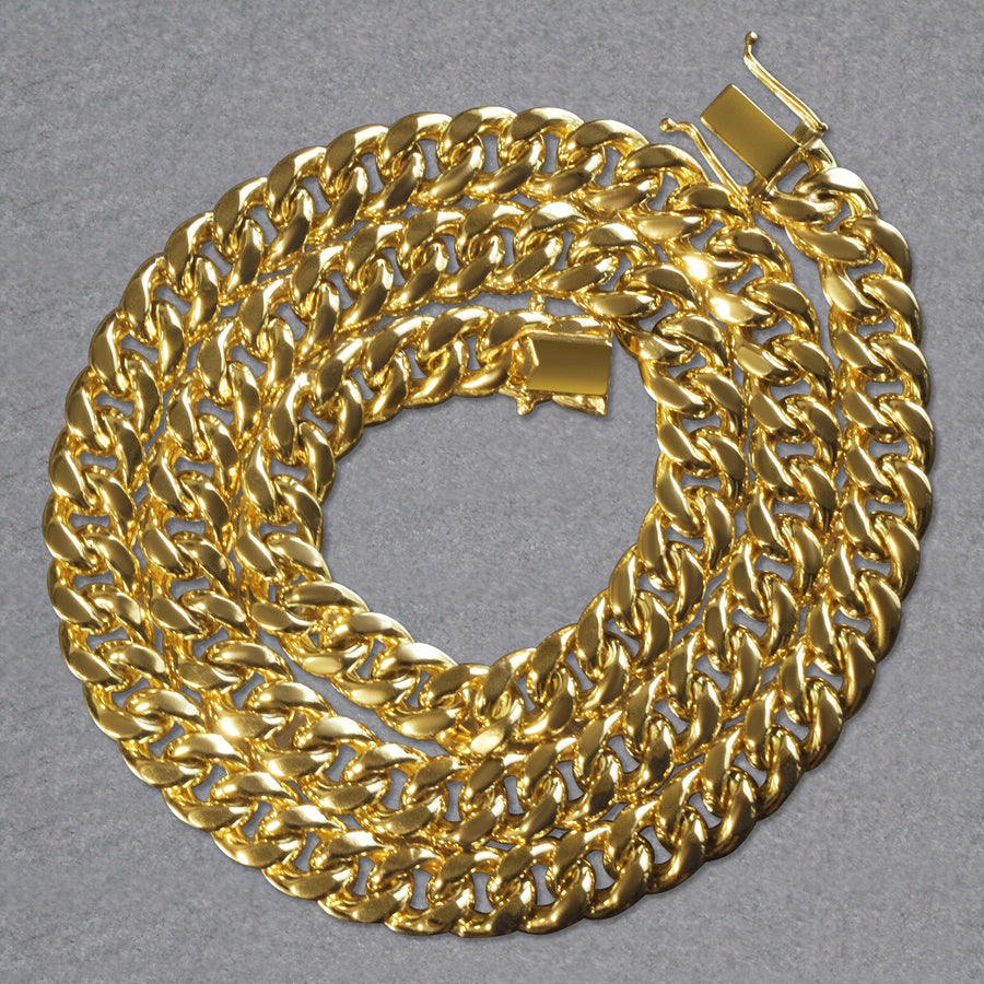 10k Yellow Gold Semi Solid Miami Cuban Chain (9.10 mm)