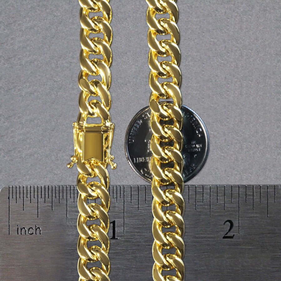 10k Yellow Gold Semi Solid Miami Cuban Chain (9.10 mm)