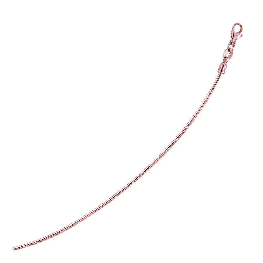 14k Rose Gold Necklace in a Round Omega Chain Style