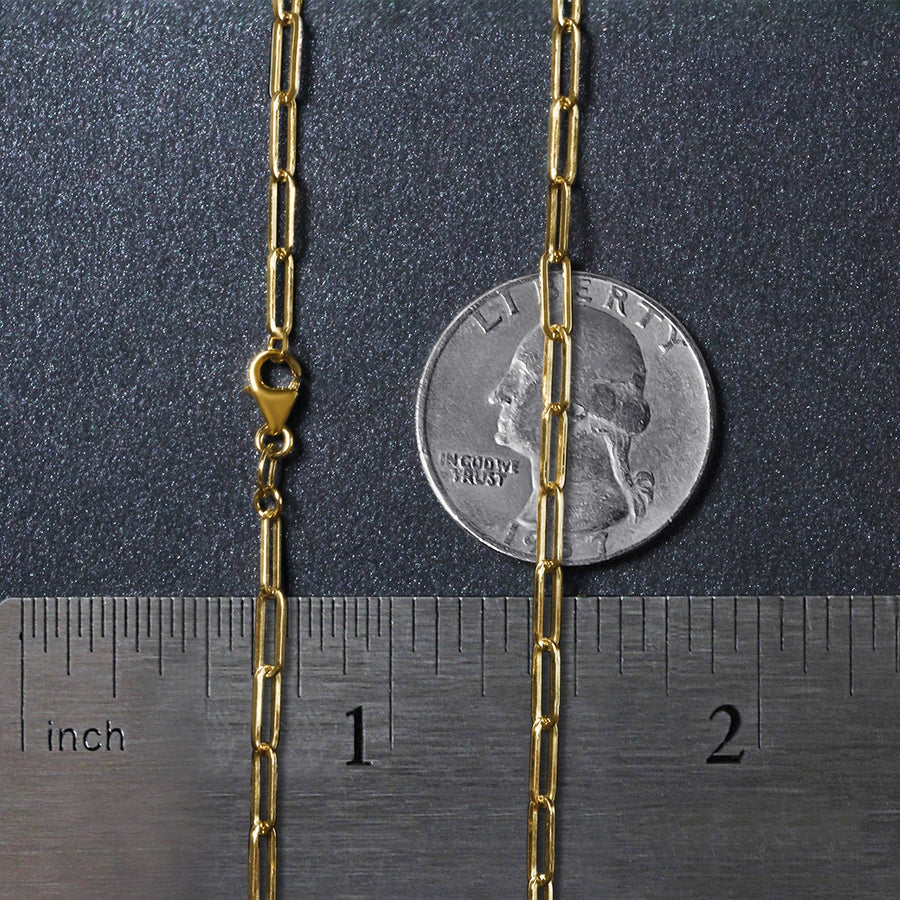 14K Yellow Gold Paperclip Chain (2.50 mm)