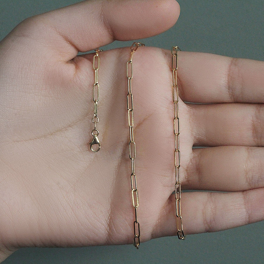14K Yellow Gold Paperclip Chain (2.50 mm)