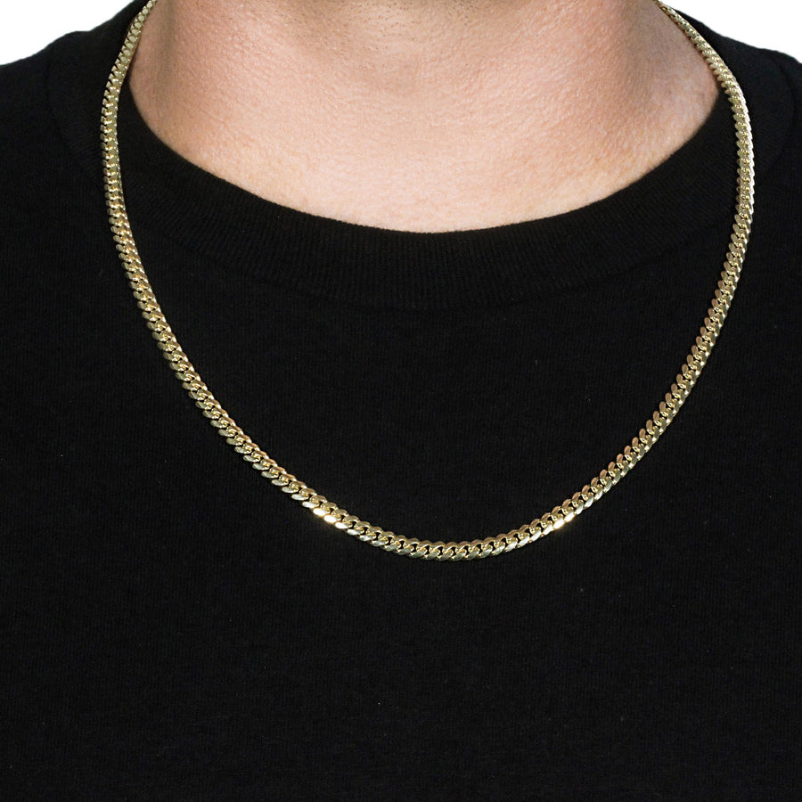 14k Yellow Gold Classic Miami Cuban Solid Chain (5.00 mm)