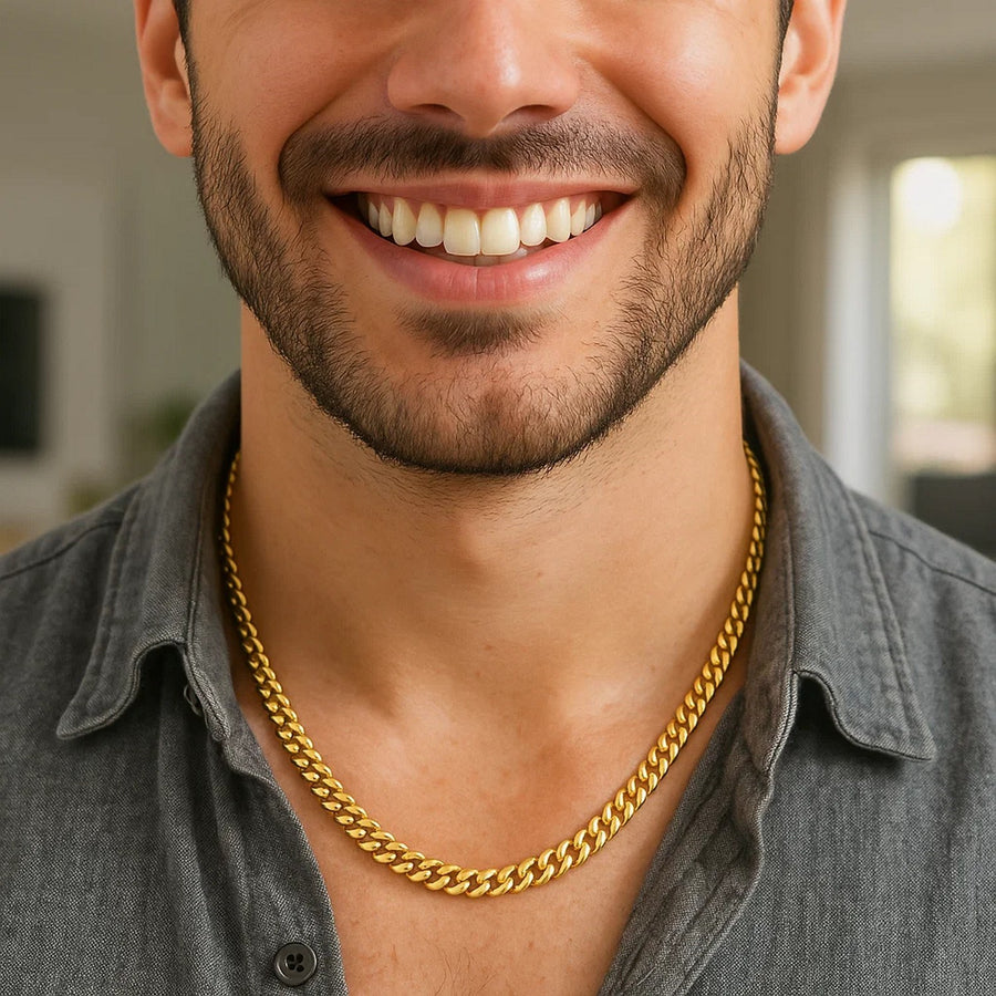 14k Yellow Gold Semi Solid Miami Cuban Chain (6.10 mm)