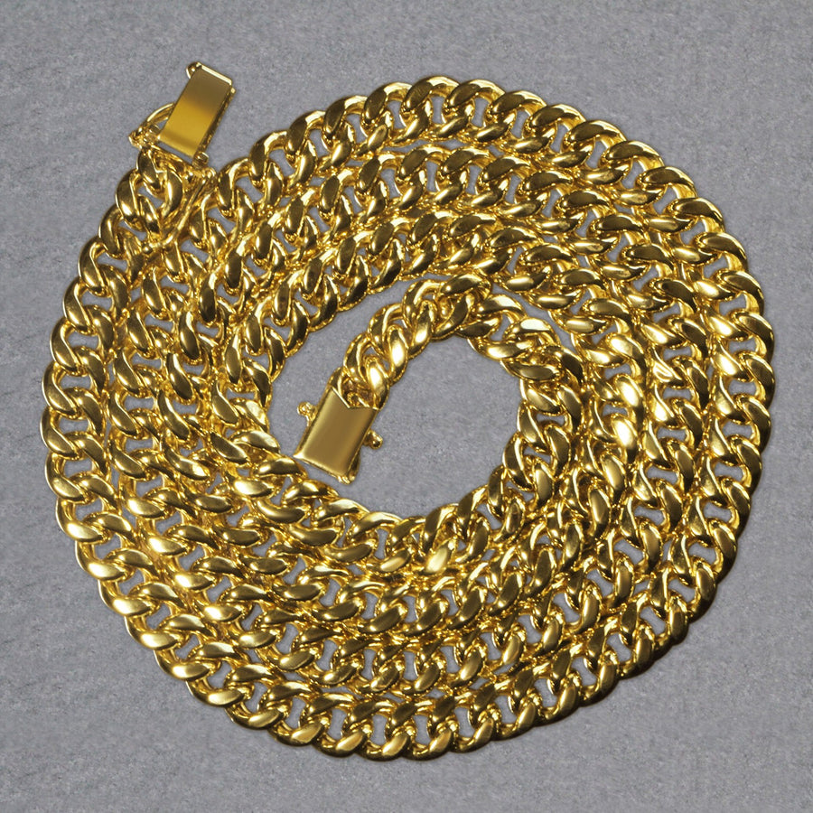 14k Yellow Gold Semi Solid Miami Cuban Chain (6.10 mm)