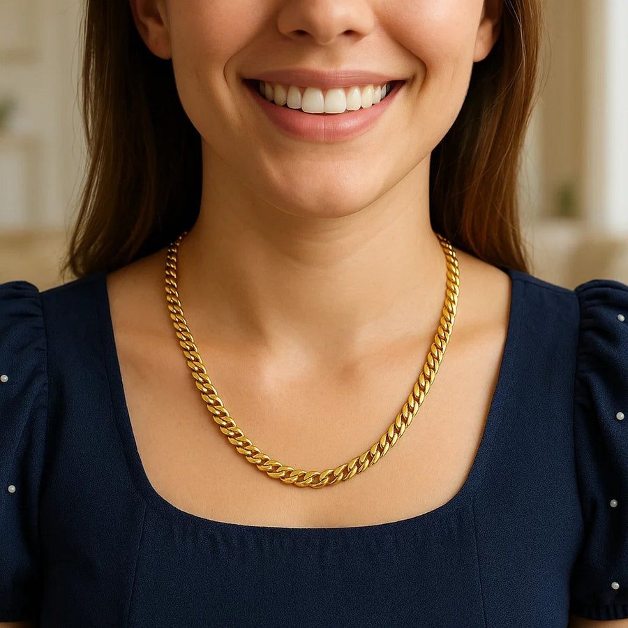 14k Yellow Gold Semi Solid Miami Cuban Chain (6.10 mm)